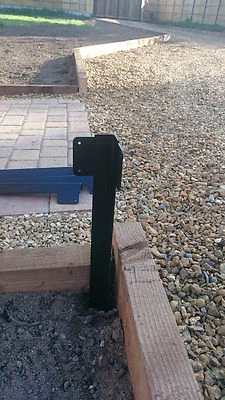 INDOOR OUTDOORS Staffa dormiente ferrovia in legno vialetto percorso bordo bordo ANGOLO NERO