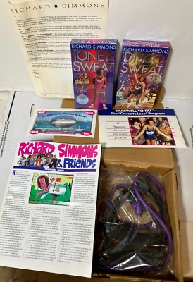 Richard Simmons Tone and Sweat, Disco Sweat VHS Farewell To Fat Program Vintage - Image 1 of 4