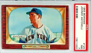 1955 Bowman Johnny Antonelli baseball card, PSA graded NM 7, #124 in the set - Picture 1 of 2