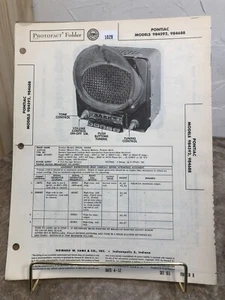 PF 1940-50s PONTIAC AUTOMOBILE RADIO Model 984592 984688 Repair Data Manual READ - Picture 1 of 4
