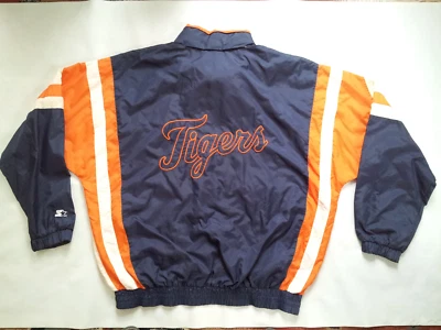 VINTAGE RARE STARTER DETROIT TIGERS FULL ZIPP WINDBREAKER JACKET IN SIZE XL - Image 1 of 4