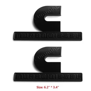 2x Insignia emblema Big Cummins turbo diésel OEM para RAM 2500 3500 negro mate - Imagen 1 de 5
