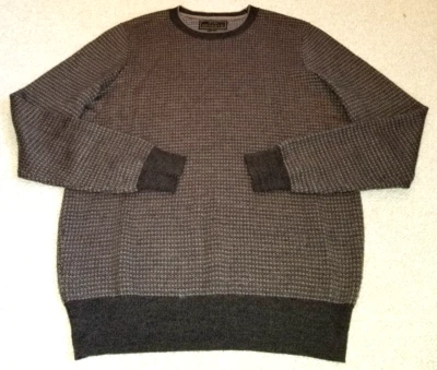 男式毛衣-JOS A. BANK-RESERVE 棕色图案美利奴羊毛混纺套头 ls-M — 第 1/4 张图片