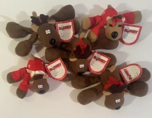 Hallmark Rodney Ramona Randy Reindeer Plush Stuffed Animals Vintage Set Of 5 - Picture 1 of 9