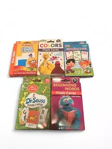 Early Learning Kid Lot 5 Packs Educational Flash Cards Words Count Color Shapes - Picture 1 of 2