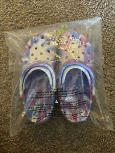 Crocs Girls Classic Marbled Clog Slip-On 207464-102 White Size 6 NEW WITH TAGS!