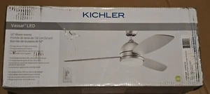 Kichler Vassar LED 52 Inch Blade Fan Brushed Nickel Finish 330002NI NEW IN BOX - Picture 1 of 3