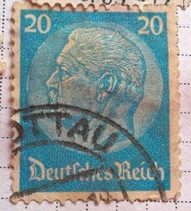 Germany Reich stamps - Paul von Hindenburg 20 pfennig 1933 Sg:DR 502A - Picture 1 of 1