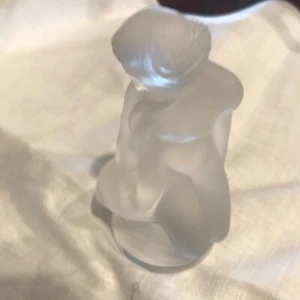 VTG LALIQUE NUDE GIRL WITH SWAN ALSO KNOWN LEDA AND THE SWAN OR GOOSE STATUE - Picture 1 of 5