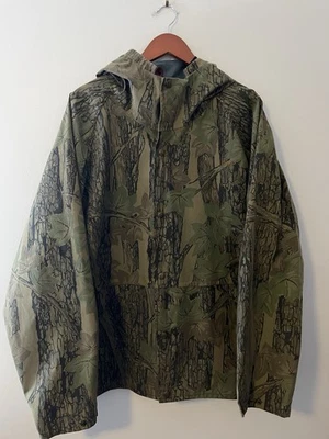 Vintage Cabelas Hunting Gortex Rebark Camouflage Camo Rain Jacket XL Tall XLT - Image 1 of 4