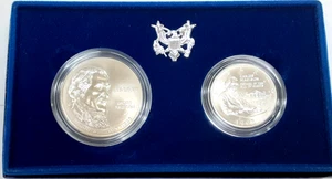 1993 US Mint Bill of Rights Commem UNC Silver Dollar & Half Dollar in OGP w/COA - Picture 1 of 4