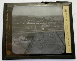 KEYSTONE MAGIC LATERNE 52 TOLLE OZEANDAMPFER AN DEN DOCKS HOBOKEN N.J. 1920er - Bild 1 von 2