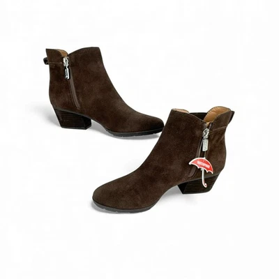 Botines Blondo Mujer Victory Impermeables 7M Gamuza Marrón Tacón Cremallera Lateral Foto 1 de 4