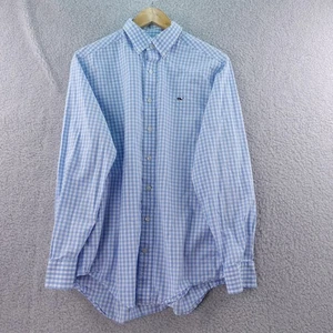 Vineyard Vines Slim Fit Whale Shirt Men's Medium Blue Gingham Button Down Casual - Picture 1 of 6