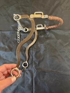 Hackamore with Leather Wrapped Nose, 8 Inch Shanks by Weaver Leather - Picture 1 of 5