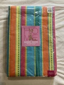 Bamboo Traders Home Tablecloth 60 x 84 Oblong Crib Striped Cotton New In Mfg Pkg - Picture 1 of 7