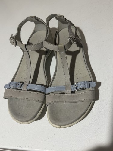 Sandali donna Ecco blu e grigio con cinturino taglia 8