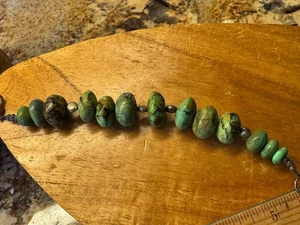 Artisan Hand Beaded Turquoise Bracelet 7" Long - Picture 1 of 4