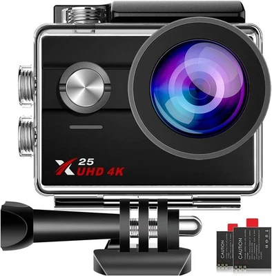4K Action Camera 16MP, Waterproof Camera 98ft with 2" Touch Screen, 170° Wide - Image 1 of 4