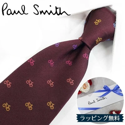 Corbata Paul Smith Hombre Patrón Bicicleta Burdeos Multicolor Seda Ancho 8cm Foto 1 de 4