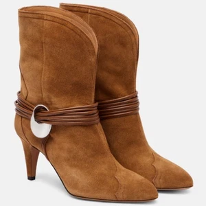 Chic Women's Leather Western Boots High Heels Pointy Toe Ankle Boots Size 31-46  - Picture 1 of 23