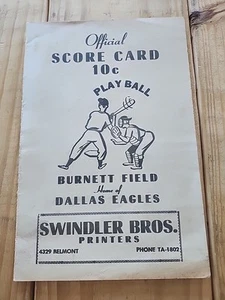 1950's Dallas Eagles Score Card New York Giants Cleveland Indians Leo Durocher - Picture 1 of 5