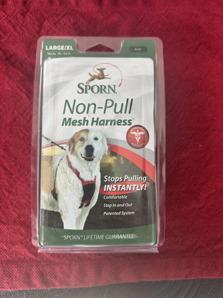 NWT Sporn Non Pulling Mesh Harness Large Necks 16-24 In (43-60cm) In Color BLACK - Image 1 of 4