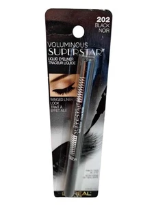 Loreal Paris VOLUMINOUS SUPERSTAR Winged Liquid Eyeliner Pen 202 BLACK 0.056 oz - Picture 1 of 24