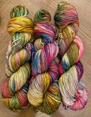 Hand Dyed Yarn by Dapper Dog Fiber Co - "Opaline" in DK - Set of 3 - Image 1 of 4