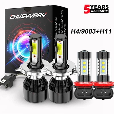 For Toyota Hiace 2006-2015 4x 6000K LED Headlight Hi/Lo Beam+Fog Light Bulbs Kit - Image 1 of 4