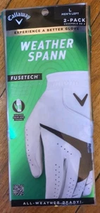 Original Callaway Golf Weather Spann Handschuh 2 Stück Linkshand weiß **brandneu** - Bild 1 von 2