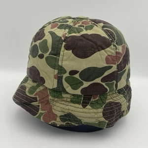 Vintage Jones Style Frog Skin Green Camo Insulated Hunting Cap Bucket Hat Size M - Picture 1 of 17