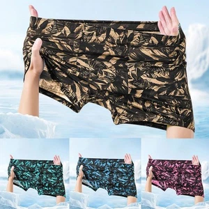 Trendy Mid Waist Men's Boxer Shorts with Print for Swimming Activities - Picture 1 of 12