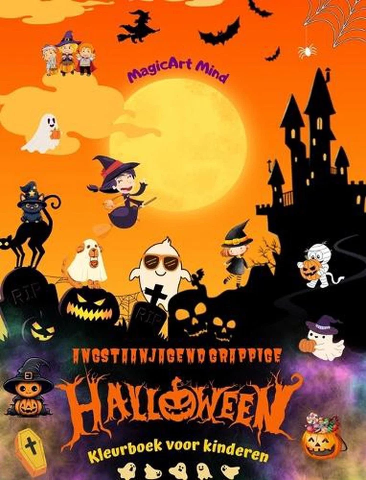 Angstaanjagend grappige Halloween Kleurboek voor kinderen Schattige horrorscnes  - Image 1 of 1
