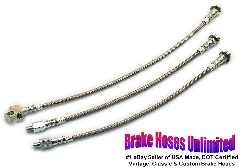 JUEGO DE MANGUERA DE FRENO INOXIDABLE Ford Fairlane Station Wagon 1967 1968 1969 1970, tambor Foto 1 de 1