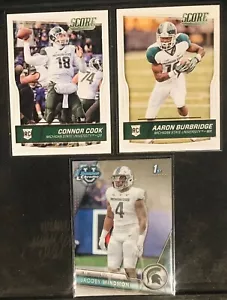 MICHIGAN ST. - 2016 Score Connor Cook & Burbridge RC - 2023 1st Bowman U Windmon - Picture 1 of 2