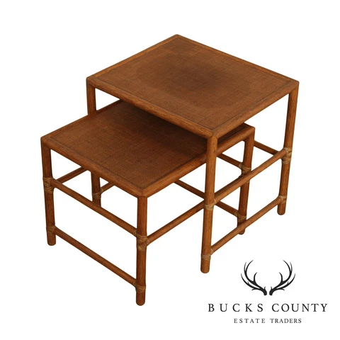 McGuire Rattan Nesting End Tables Cover