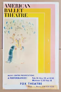 Póster original Teatro Ballet American 1978 Fox Theater San Diego #V - Imagen 1 de 1