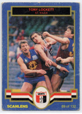 1986 AFL VFL SCANLENS FOOTBALL CARD- 89 Tony LOCKETT (ST KILDA) EXCE/VG
