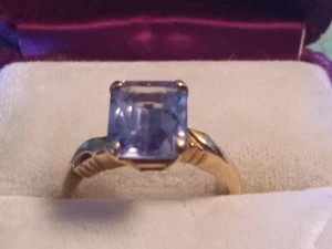 Natural Amethyst 14k Ring Circa 1942 - Picture 1 of 9