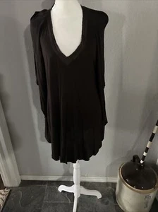 ABS by Allen Schwartz Women’s Size Medium M Dress Long Sleeve 100% Silk Brown - Picture 1 of 6