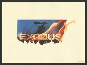1985 Saul Bass EXODUS Lithograph Classic Graphic Design Movie POSTER Paper Promo - Picture 1 of 1