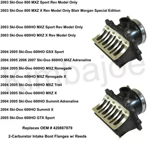2003-2007 Ski Doo 600 HO REV Models Only Carburetor Intake Boot Flanges w/ Reeds - Picture 1 of 1