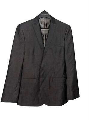 Ben Shermen Men's Charcoal Houndstooth Wool Sport Coat Size 38 Regular (Small) - Image 1 of 4