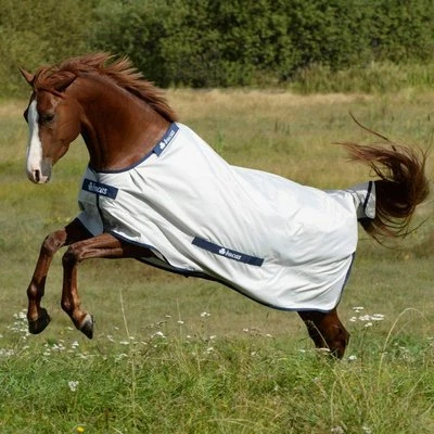 Bucas Sun Shower Regendecke Weidedecke leichte Sommerdecke Silber 115-165 - Bild 1 von 3