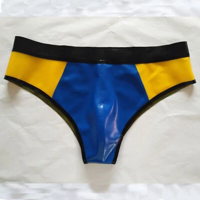 Frauen 100%Latex Slips Gummi Shorts Beach Swim Sport Gelbe Unterwäsche Hose0.4mm - Bild 1 von 4