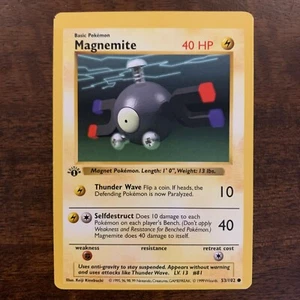 ERROR Pokemon MAGNEMITE 1st Edition - Base Set - 53/102 - Misprint Miscut - Picture 1 of 6