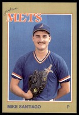 1988 Grand Slam Baseball Card Mike Santiago A Jackson Mets #9