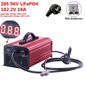 Uscita 102.2V Caricabatterie Corrente Regolabile 12A-18A for 28S 96V LiFePo4 BatteryPack - Foto 1 di 8