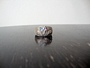 VINTAGE FLORAL AMETHYST & BLAUTOPAS MIT MARKASITEN RING STERLINGSILBER 925 GR. 8 - Bild 1 von 19